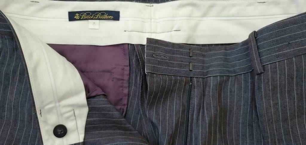 Brooks Brothers Gray Striped Wool Pants Womens Caroline Fit Dress Pants Size 8