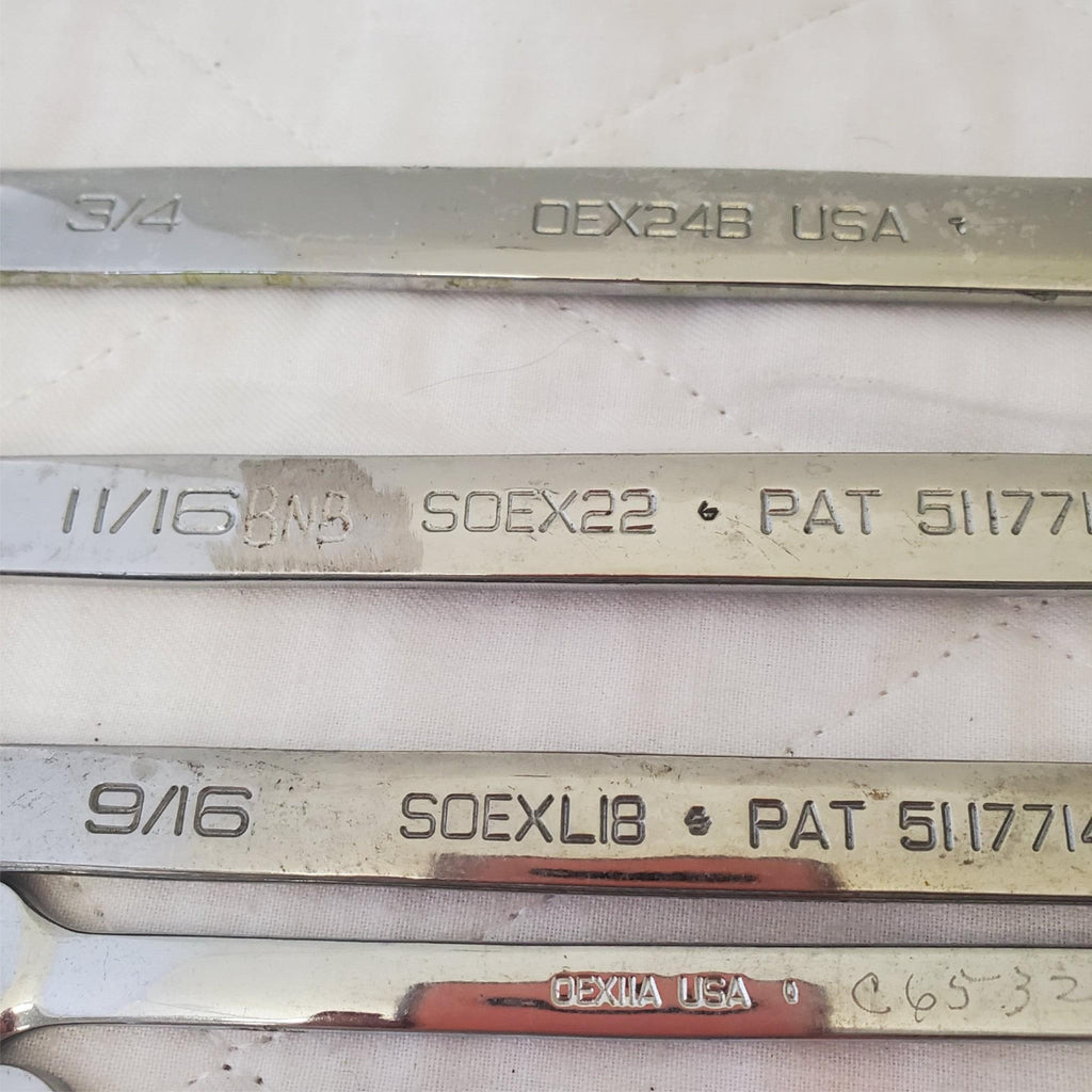 Snap On Tools 10 Pc SAE 12 Point Combination Wrench Set - Lot 406