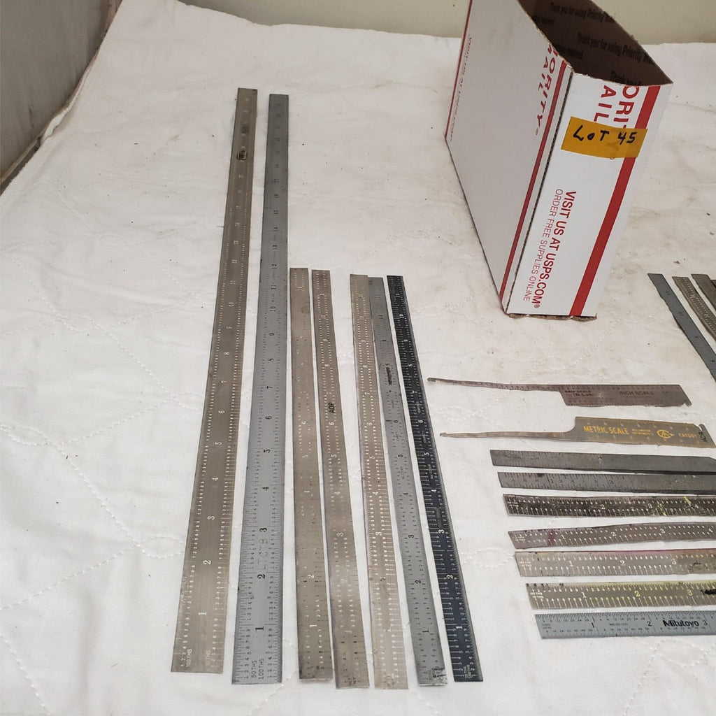 Lot of 16 Vintage Metal Measuring Tools Rulers, Calipers & More LOT-45