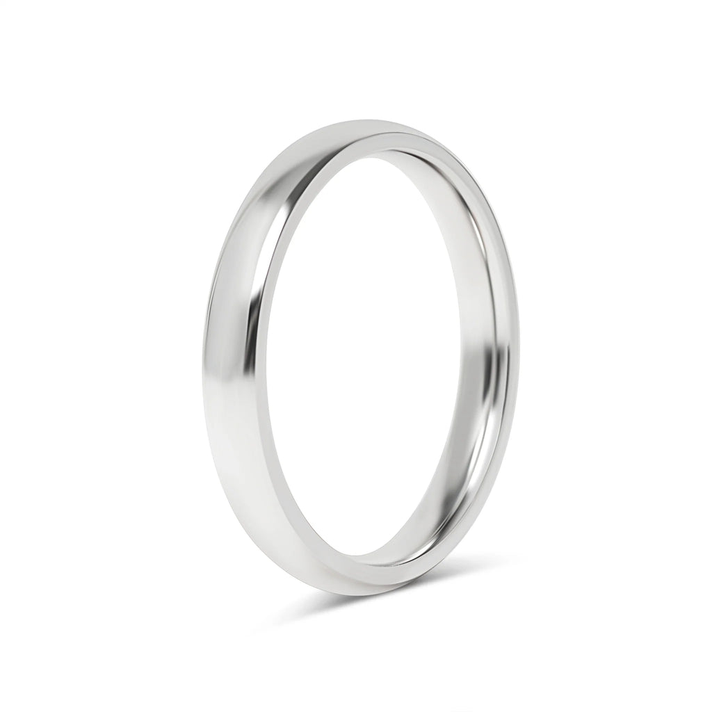 Stainless Steel Wedding Band Promise Ring - Plain Comfort Fit Design 3mm