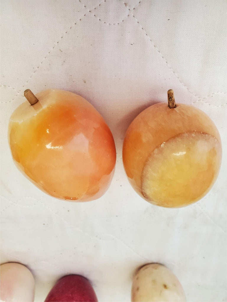 Lot of 9 Vintage Italian Alabaster Stone Marble Fruit & Veggies Art Pieces