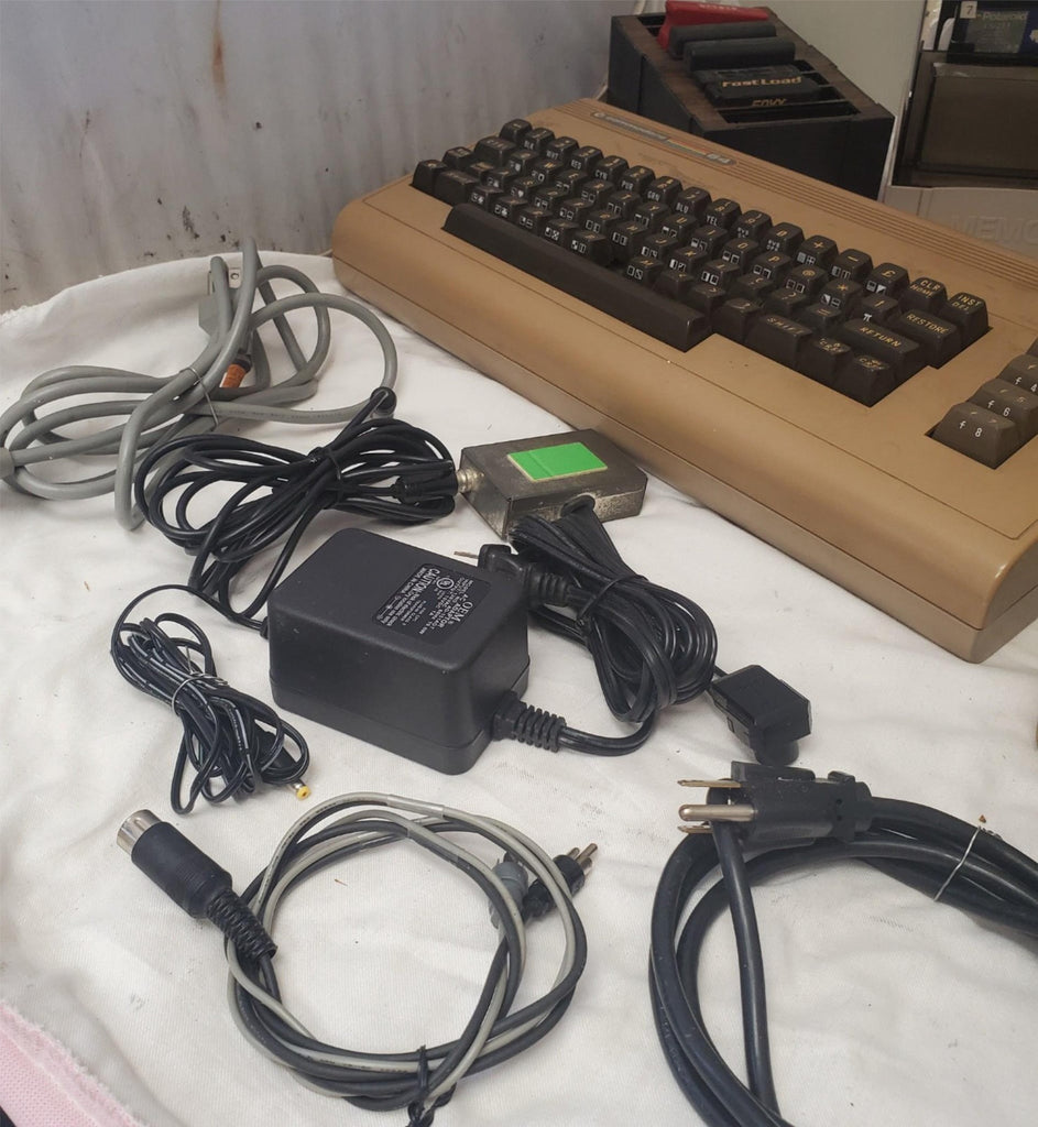 Vintage Commodore 64 Computer System w/ 1541 Disk Drive, Joystick, Floppy Disks