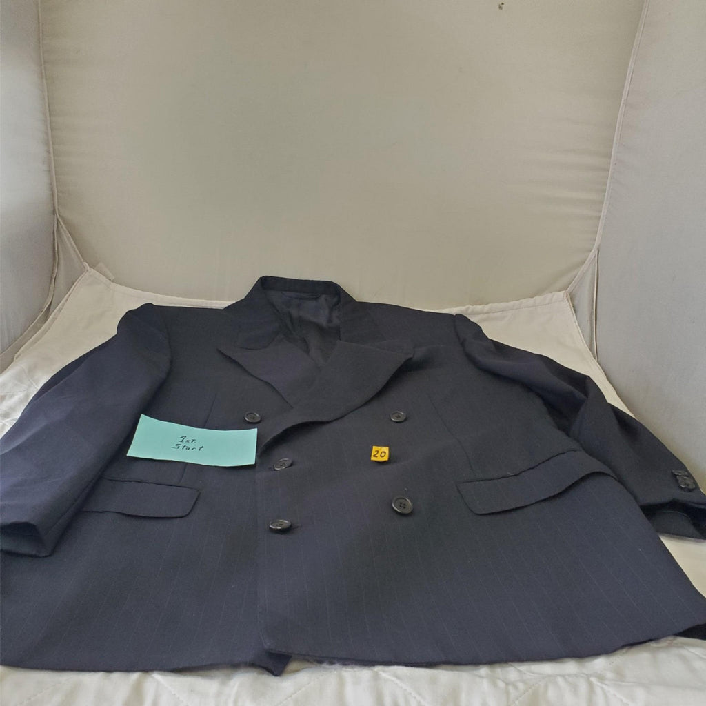HICKEY FREEMAN Sartorial Navy Blue Striped Blazer Suit Jacket Sport Coat 42S