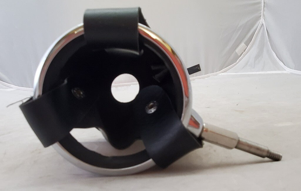 Used Black Leather and Metal Motorcycle Cup Holder