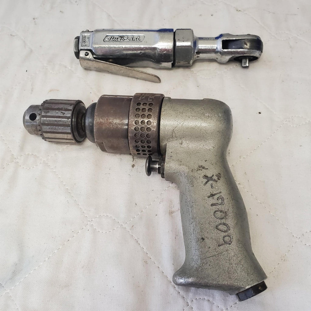 Rockwell Pneumatic Drill Air Tool & Blue Point AT200D Air Ratchet Wrench LOT-AE2