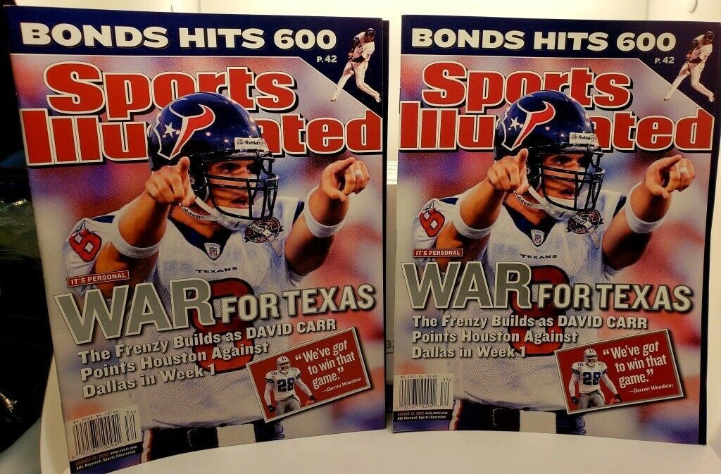 Lot of Houston Texans NFL Sports Collectibles / Magazine Bonds Hits 600