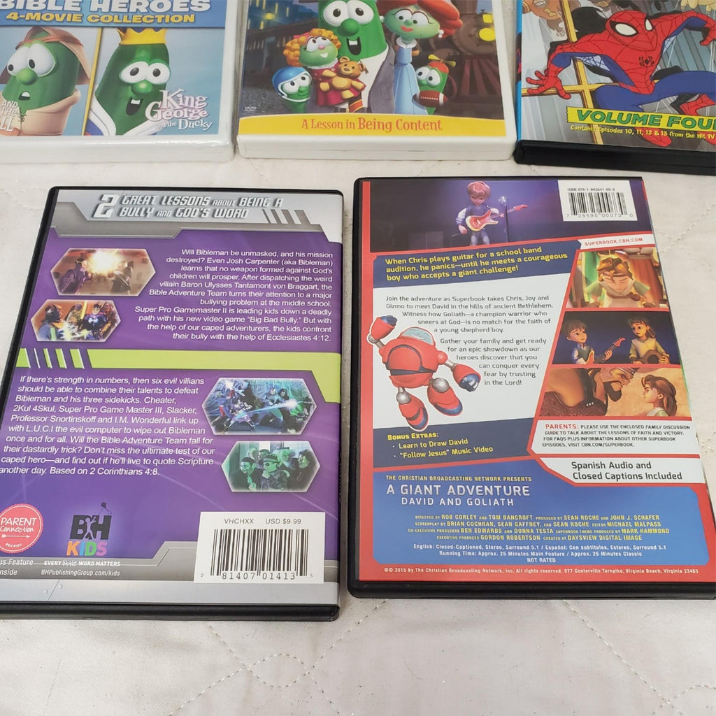 Lot of Various VeggieTales, Magic School Bus, Spiderman & other DVDs