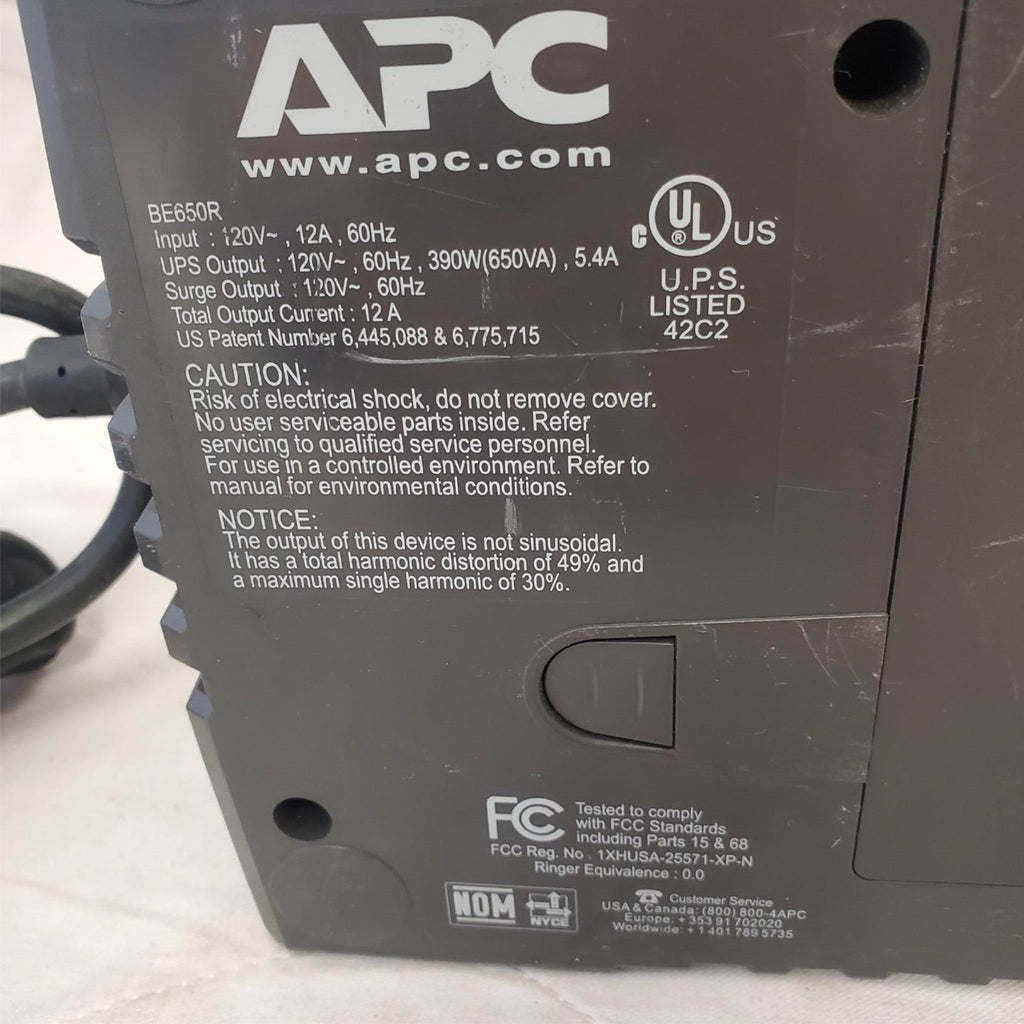 APC Back Up UPS ES 650 120V BE650R Surge Protected #7 (NO BATTERY INCLUDED)