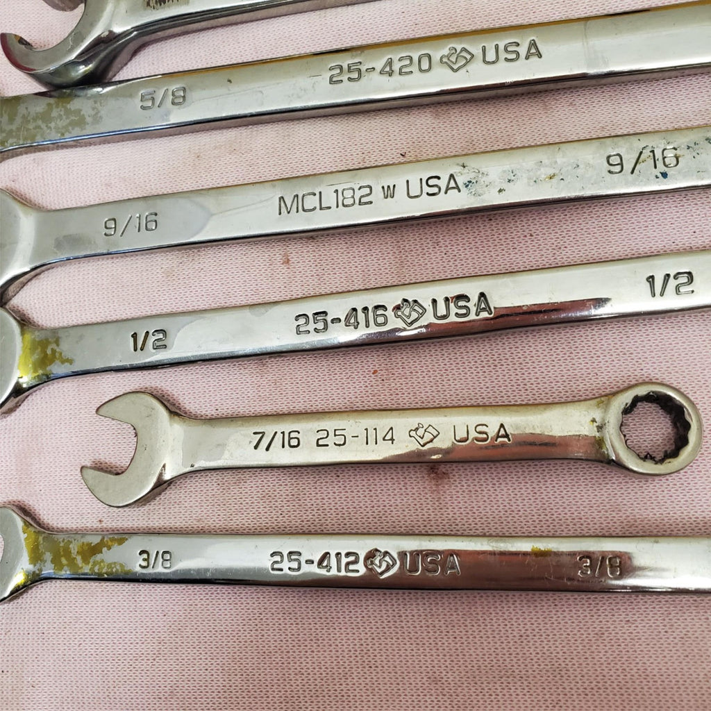 Lot of 7 Assorted Armstrong & Matco Combination Wrench Set LOT-553