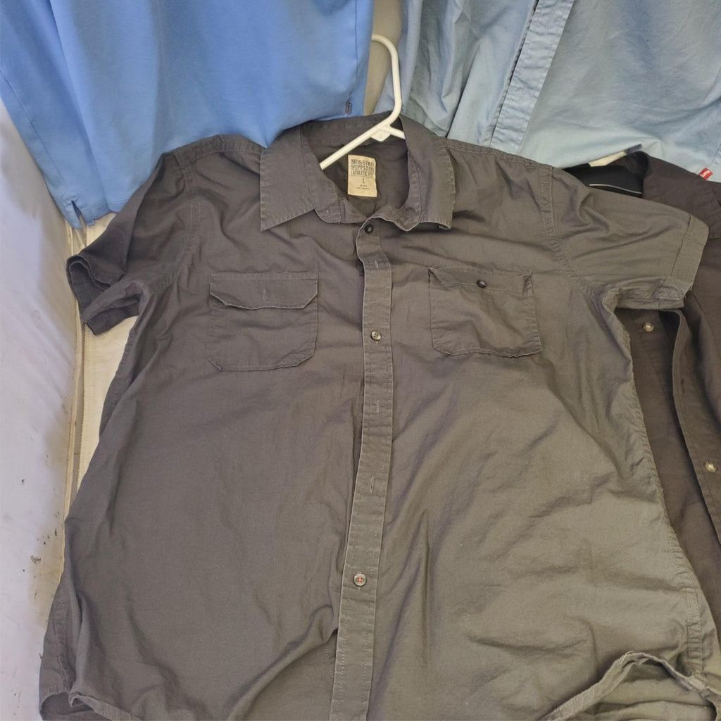 Lot of 4 Mens Wrangler Jeans Co 100% Cotton Long & Short Sleeve Shirt Size L