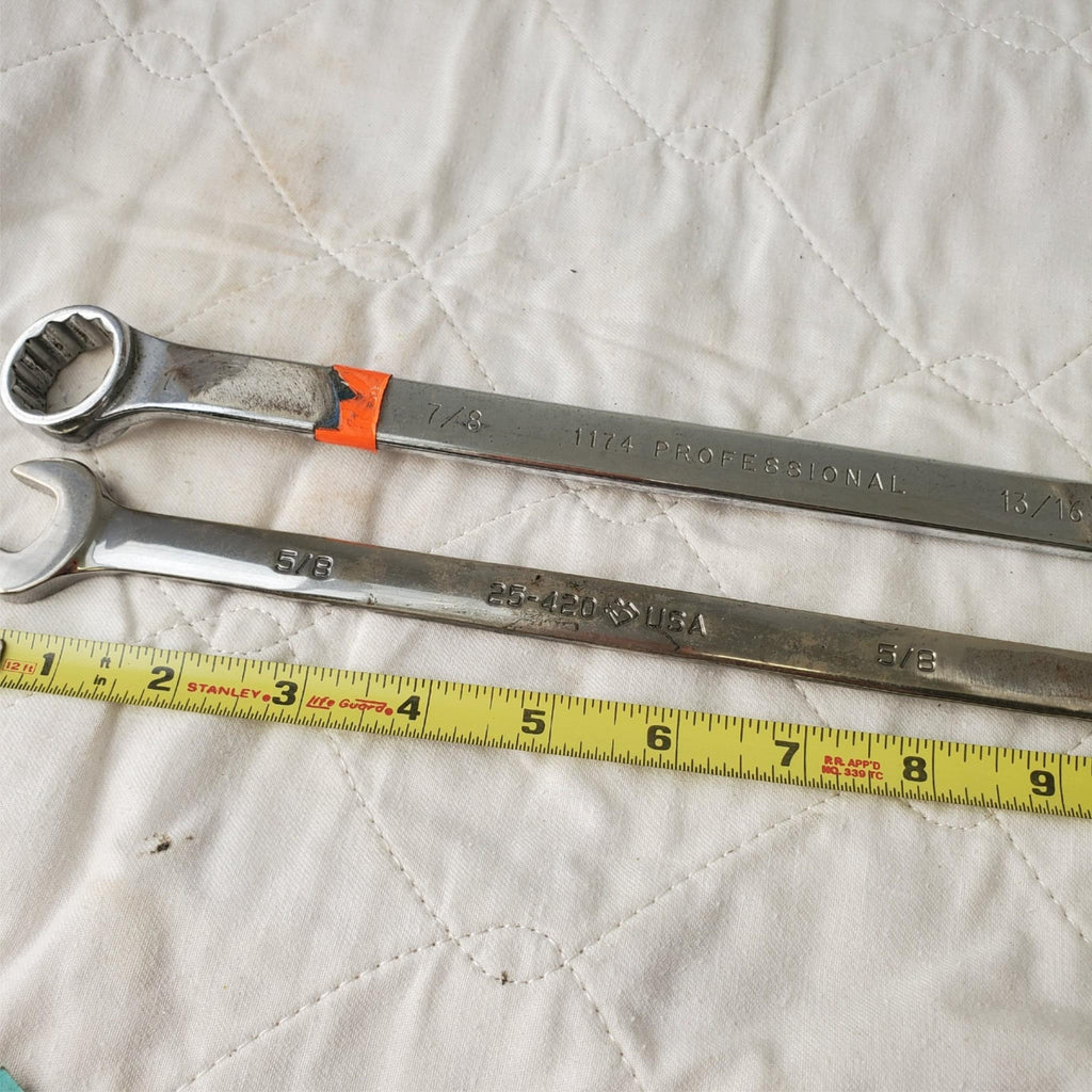 Set of 2 ARMSTRONG/PROTO Double-Ended Ring & Combination Wrench Tool LOT 301