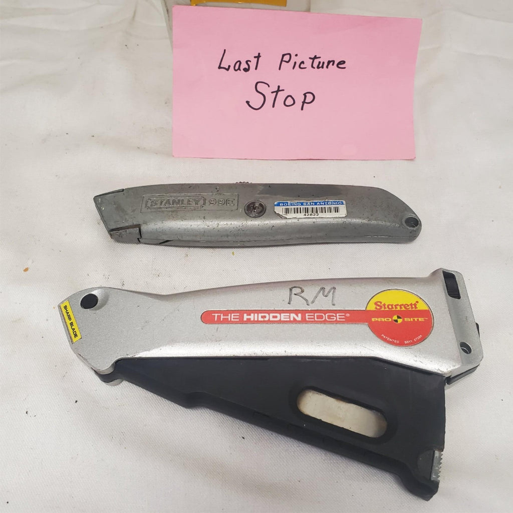 Stanley 99E Knife & Starrett Hidden Edge Utility Knife with Safety Lock LOT-653