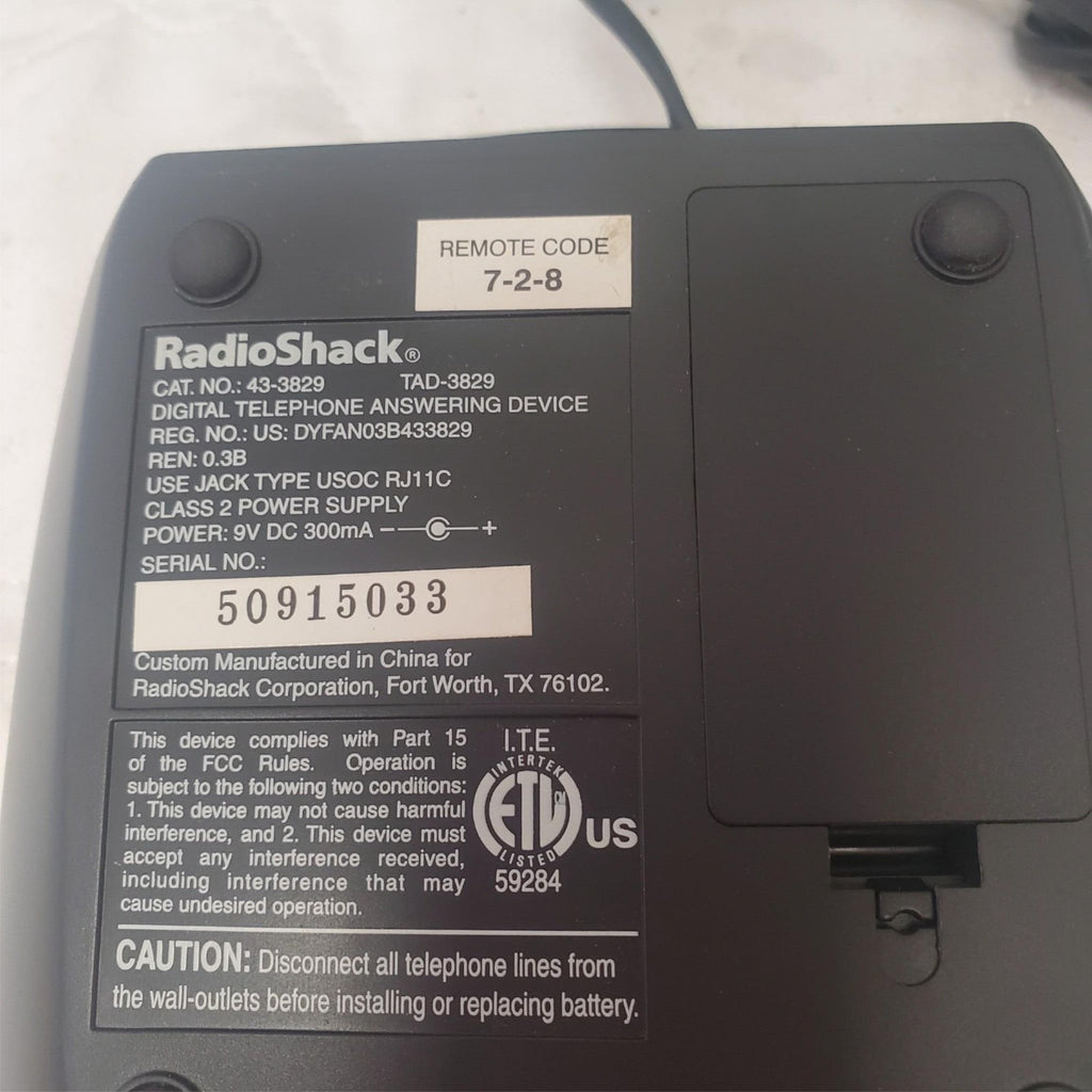 Radio Shack Digital Phone Answering Decivce Extended Memory CAT No.430-3829