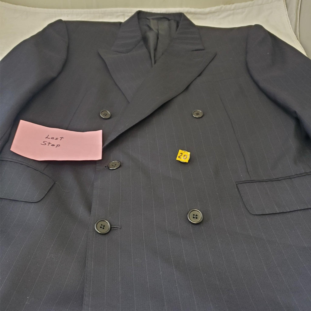 HICKEY FREEMAN Sartorial Navy Blue Striped Blazer Suit Jacket Sport Coat 42S