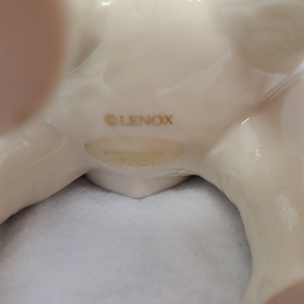 Lenox Elephant Candle Holder Trunk Up Design, Gold Trim, Unused Condition
