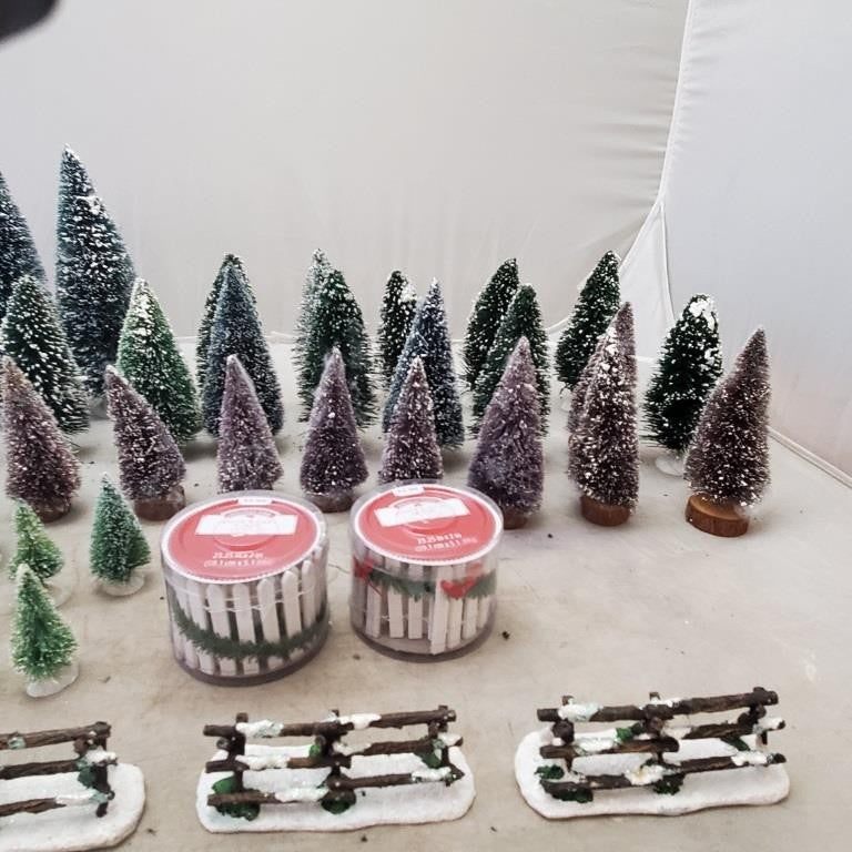 Holiday Time White Picket Fence 23.5" x 2" Christmas and Lot Christmas Tree
