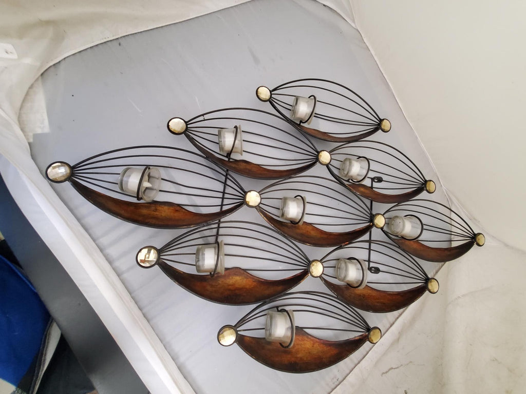 Vintage Art Deco Style Metal Candle Holder Candelabra