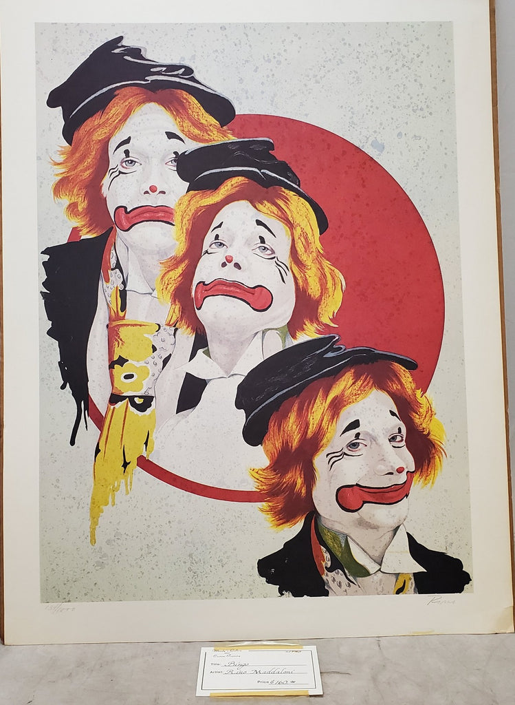 Bingo By Rino Maddaloni Signed Numbered Vintage Print Clown Art