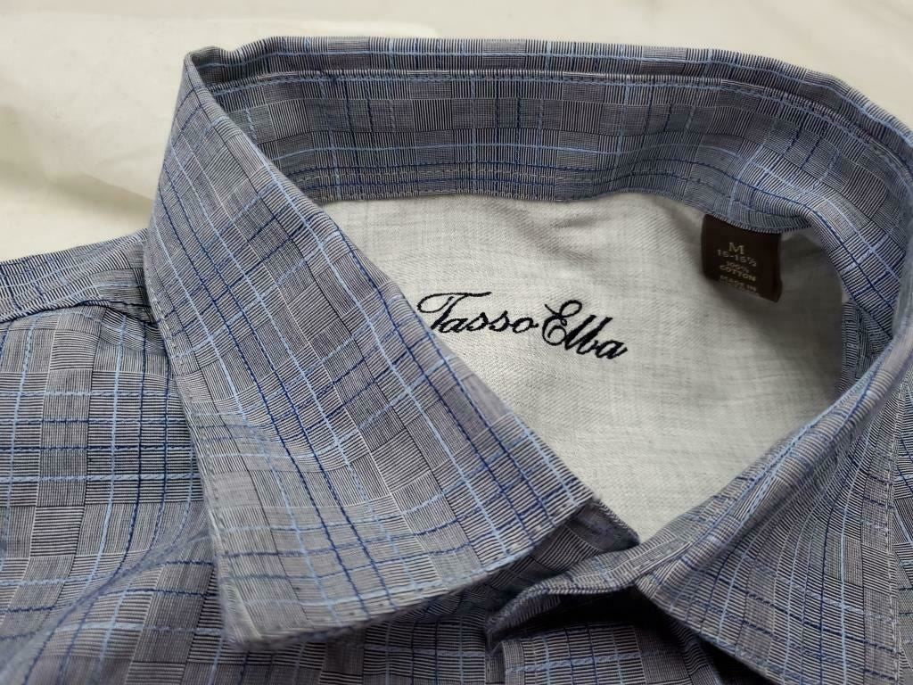 Tasso Elba Men's Plaid Button Down Long Sleeve Shirt Size Medium