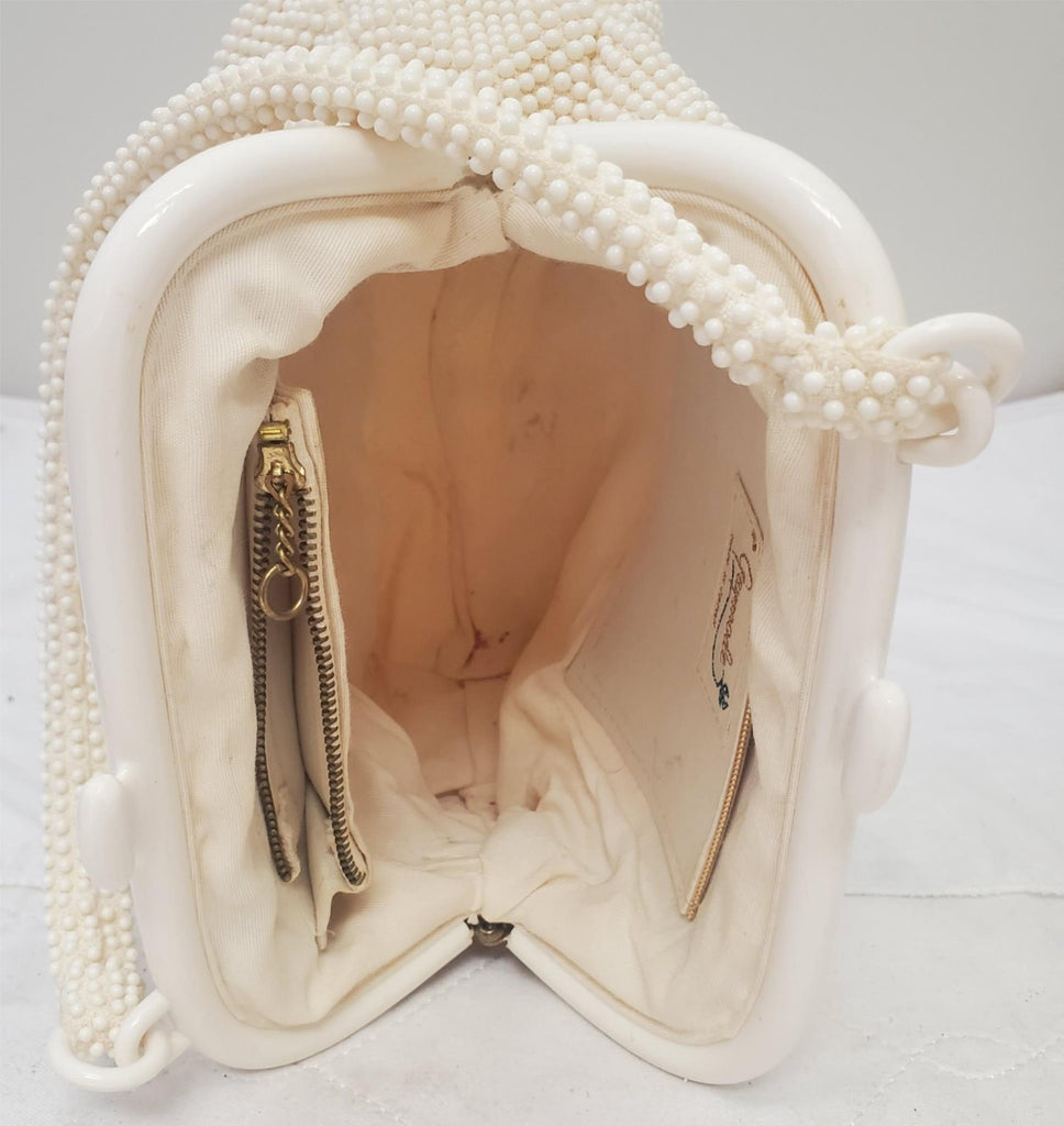Vintage Gaymode Ivory Raffia Beaded Purse