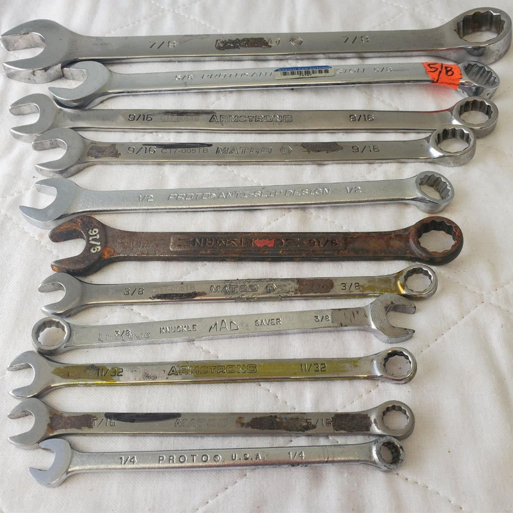 11 Pcs 12 Point SAE Combination Wrench Set - Lot 411