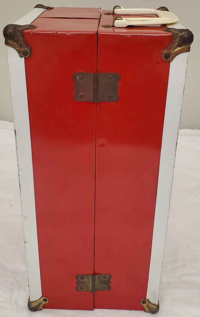 Red Metal Mary Poppins Horseman Doll Trunk with Huge Wardrobe