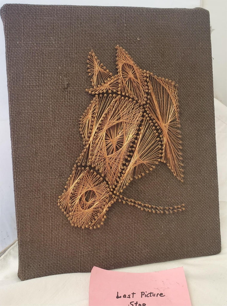 Vintage Horse Head Art Copper Wire Nail Art Canvas