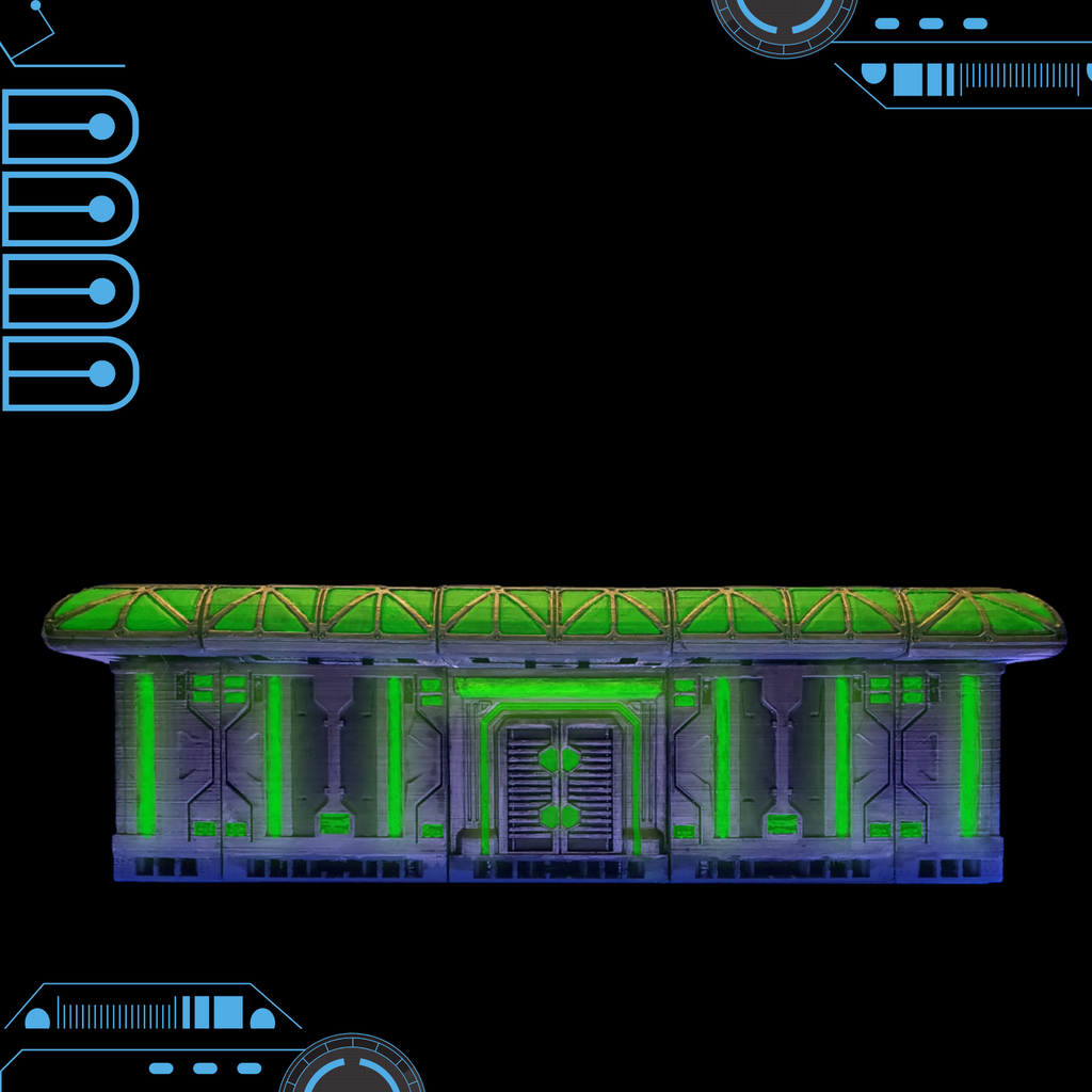 3D Printed Hand Painted Cyberglow City Charming Terrain Modular Gun Store