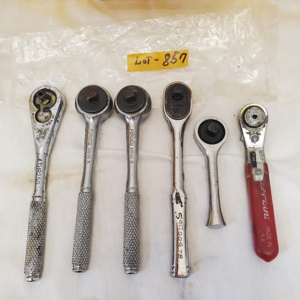 Lot of 6 Assorted Ratcheting Socket Wrenches LOT-857