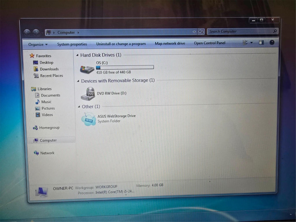 Asus Notebook K53E Series Intel Core i5-2410M 2.30GHz 4GB RAM Laptop