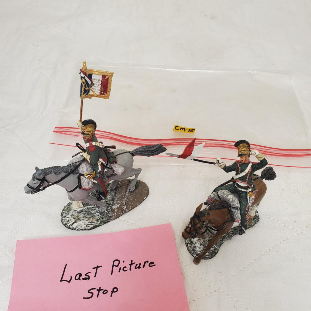 Lot of 2 W.Britains Guidon Bearer French 4th Lancers Charging Mounted CM-15