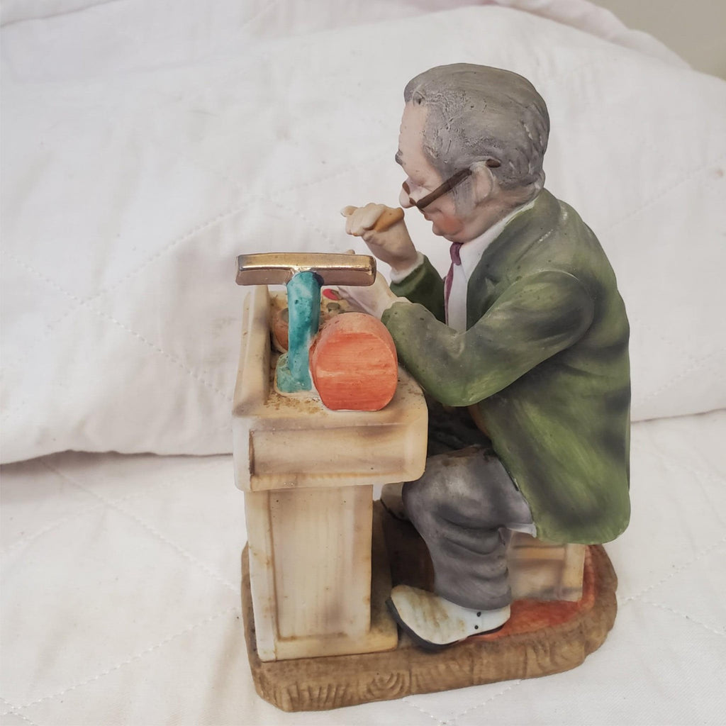 LEFTON 6647 Porcelain Bisque Watchmaker Horologist Figurine