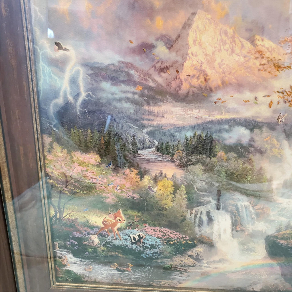Thomas Kinkade Bambi’s First Year 14 x 14 LE Framed Canvas Disney Art 29/350