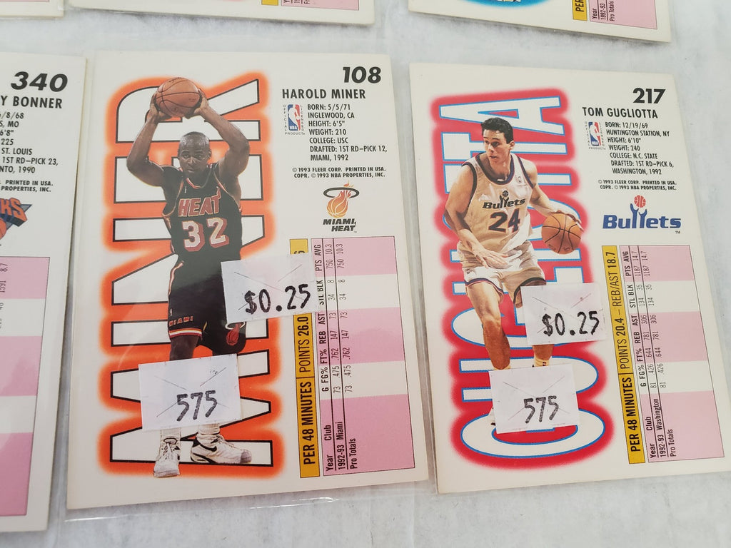 1993-94 Fleer Michael Jordan Harold Miner Heat and More Baseball Trading Cards