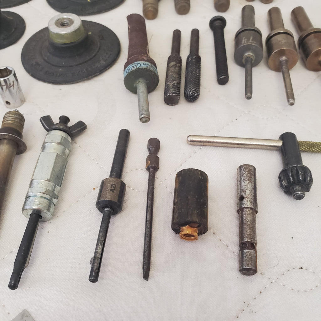 Lot of Cab Mount, Rivet Shank, Nuts Bolts, Drill Chuck Key & Other Tools LOT 352