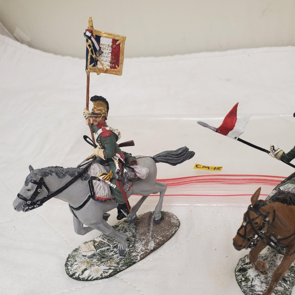Lot of 2 W.Britains Guidon Bearer French 4th Lancers Charging Mounted CM-15