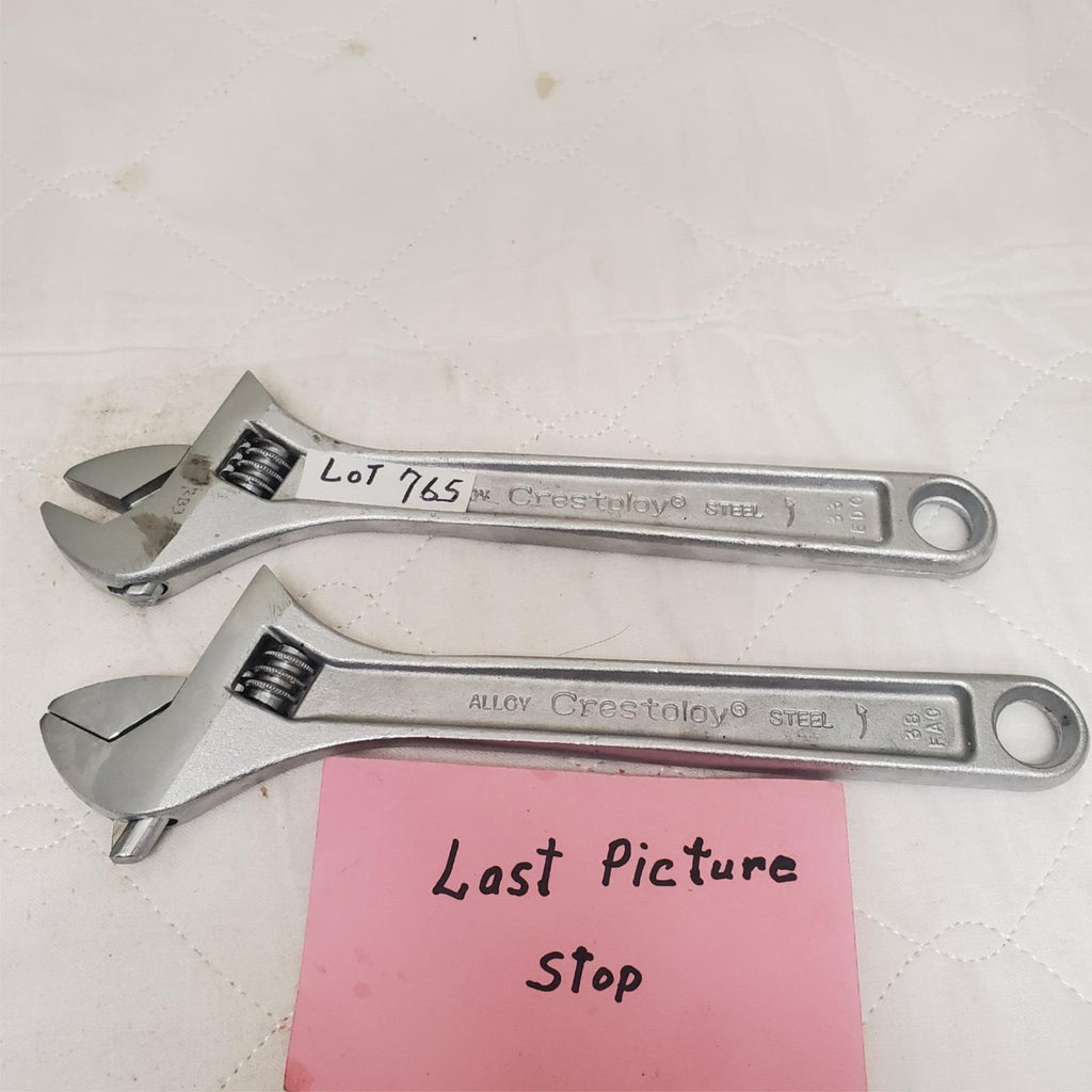 Lot of 2 Crescent Alloy Crestoloy 10" Adjustable Wrench Tools Set LOT-765