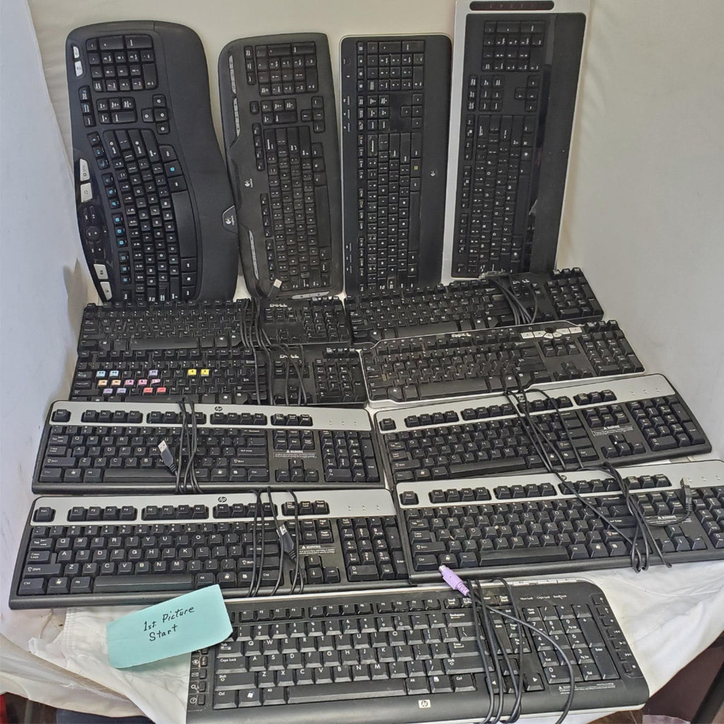 Lot of 13 Assorted Dell, HP, Logitech & other Brand Keyboards