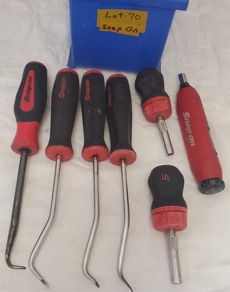 Lot of 7 Snap On Pick Set Stubby Screwdriver Preset Torque Screwdrive LOT-70