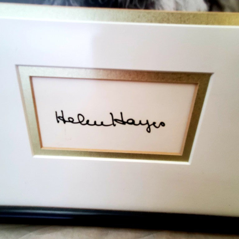 Vintage Autographed Actress Helen Hayes Large Framed Photograph Picture
