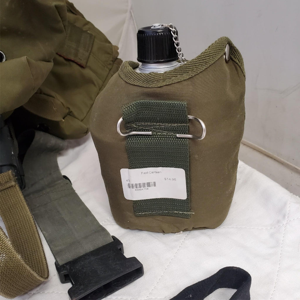 US Military Field Back Pack, Fleece Lined Canteen Canvas Pouch & Shooting Gloves