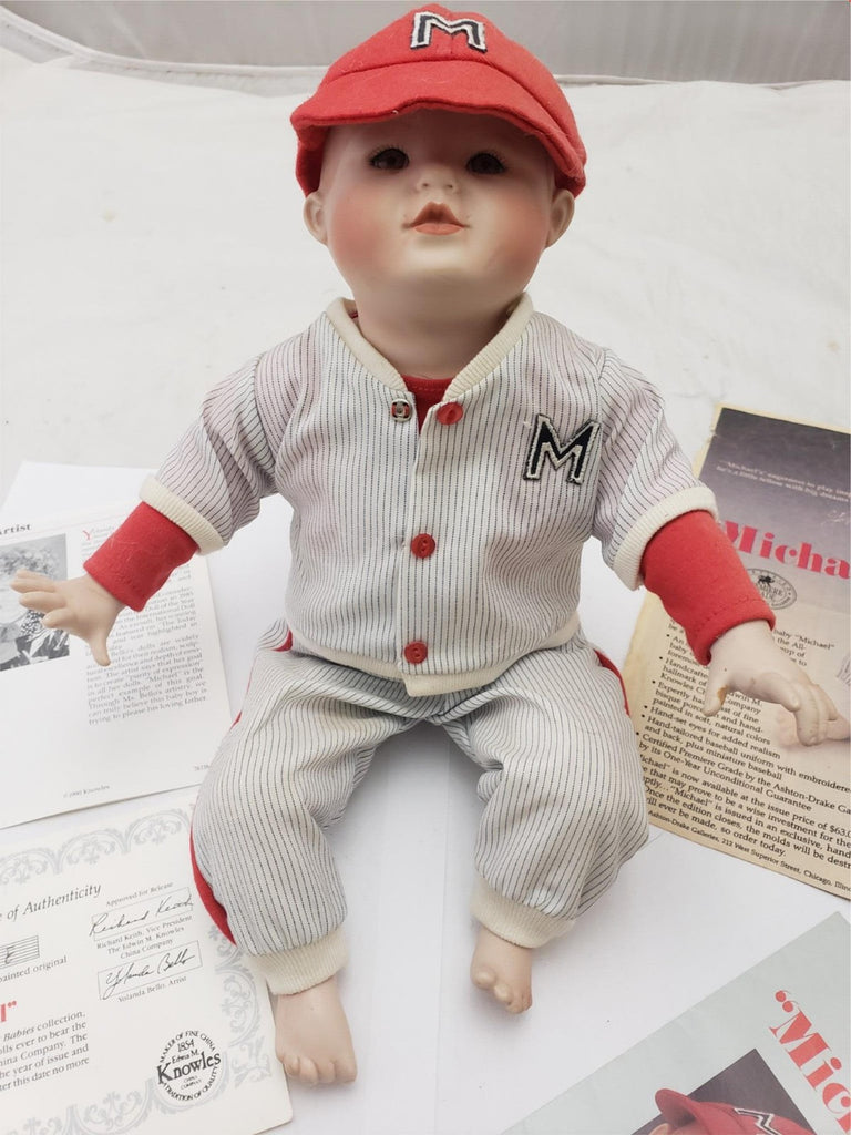 Knowles Michael Baseball Porcelain Doll Yolanda's Picture Perfect Babies