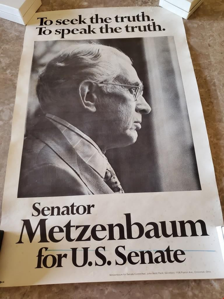 Senator Metzenbaum for US Senate To Seek the Truth To Speak the Truth Art Poster
