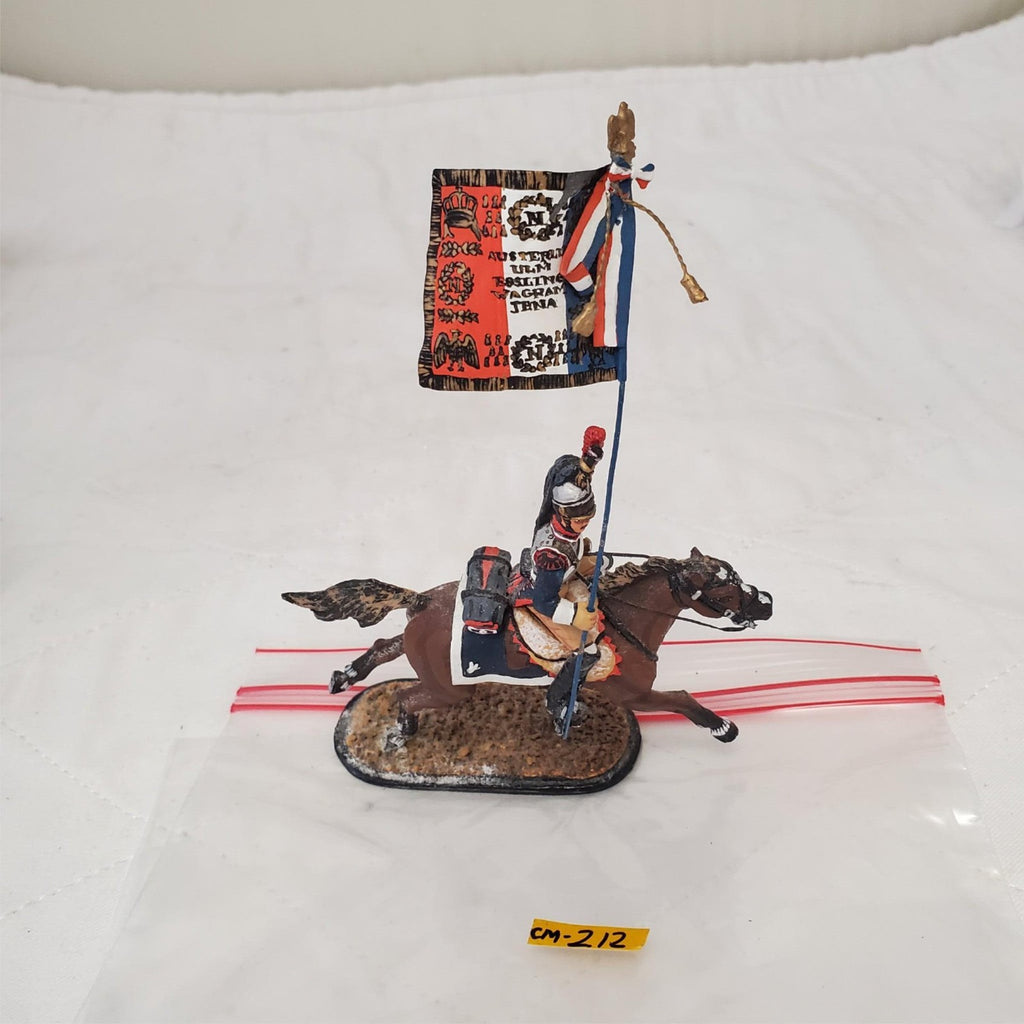 St. Petersburg Hand Painted Metal Toy Soldier Flag Bearer Calvary Unit CM-212