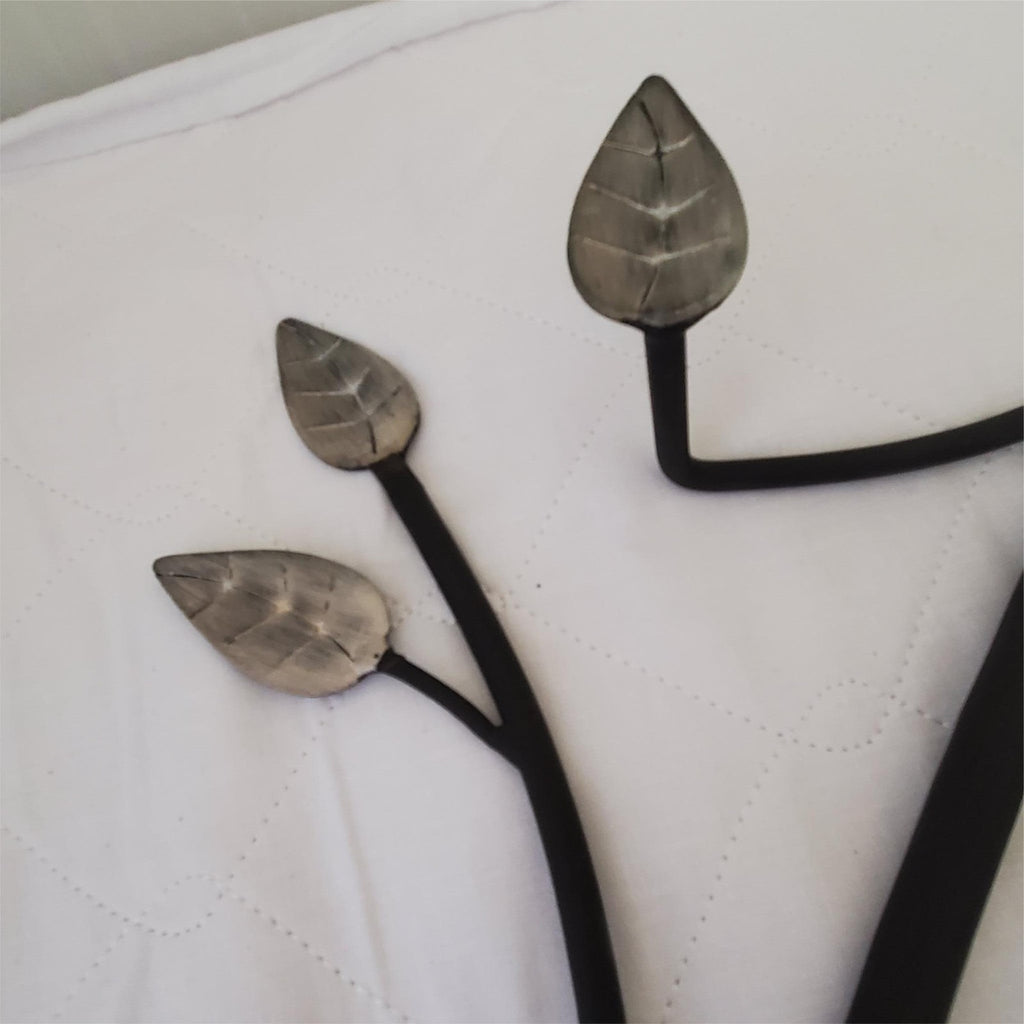 Large Metal Leaf Two Plate Wall Holder
