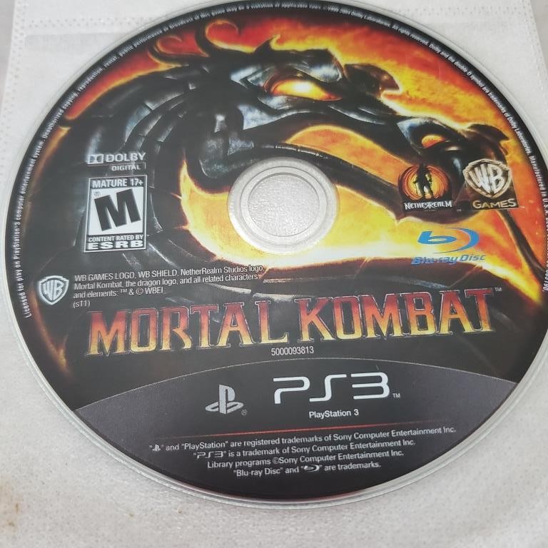 Mortal Kombat Sony PlayStation 3 Video Game Disc Only