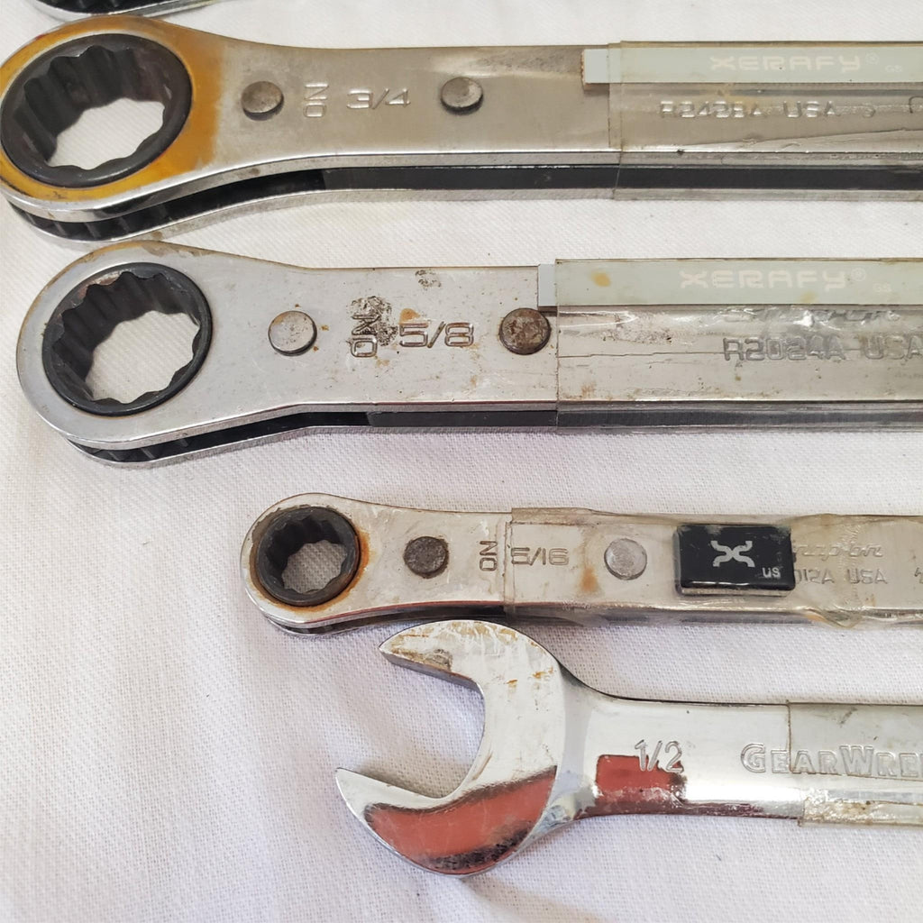 Lot of 5 Assorted Ratchet Box End Wrench Set LOT-859