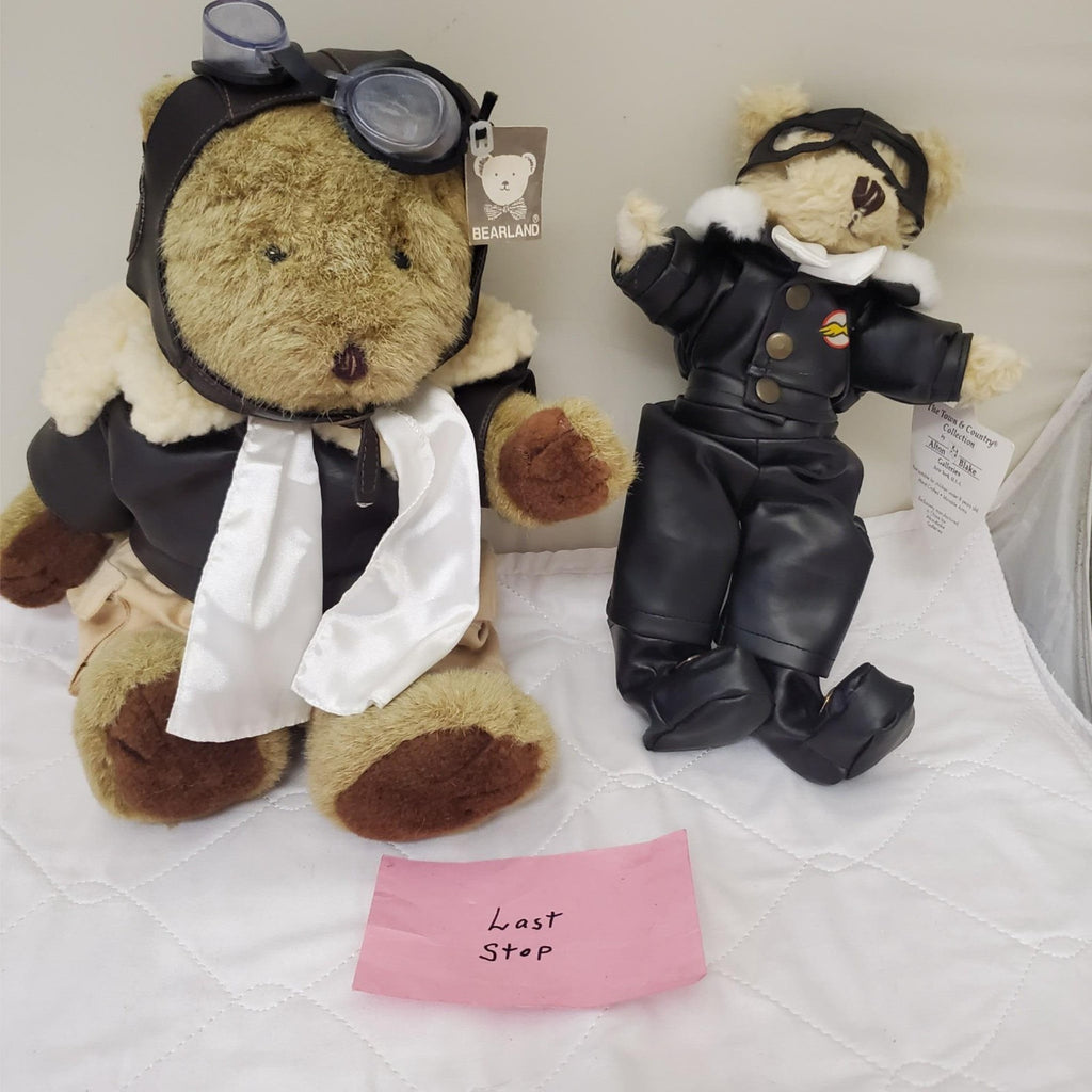 Aviator Pilot Bear Plush With Jacket Cap Scarf Goggles & Bear of Long Stuff Toy