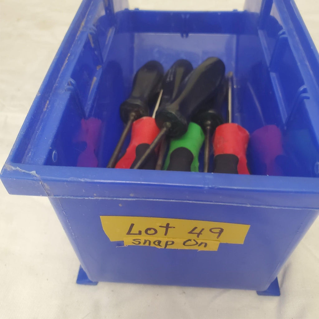 Lot of 7 Assorted Snap-On Hard Grip Screwdriver Set Red/green/Blk Lot-49