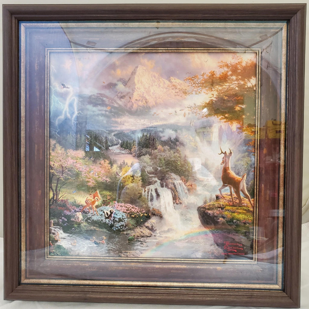 Thomas Kinkade Bambi’s First Year 14 x 14 LE Framed Canvas Disney Art 29/350